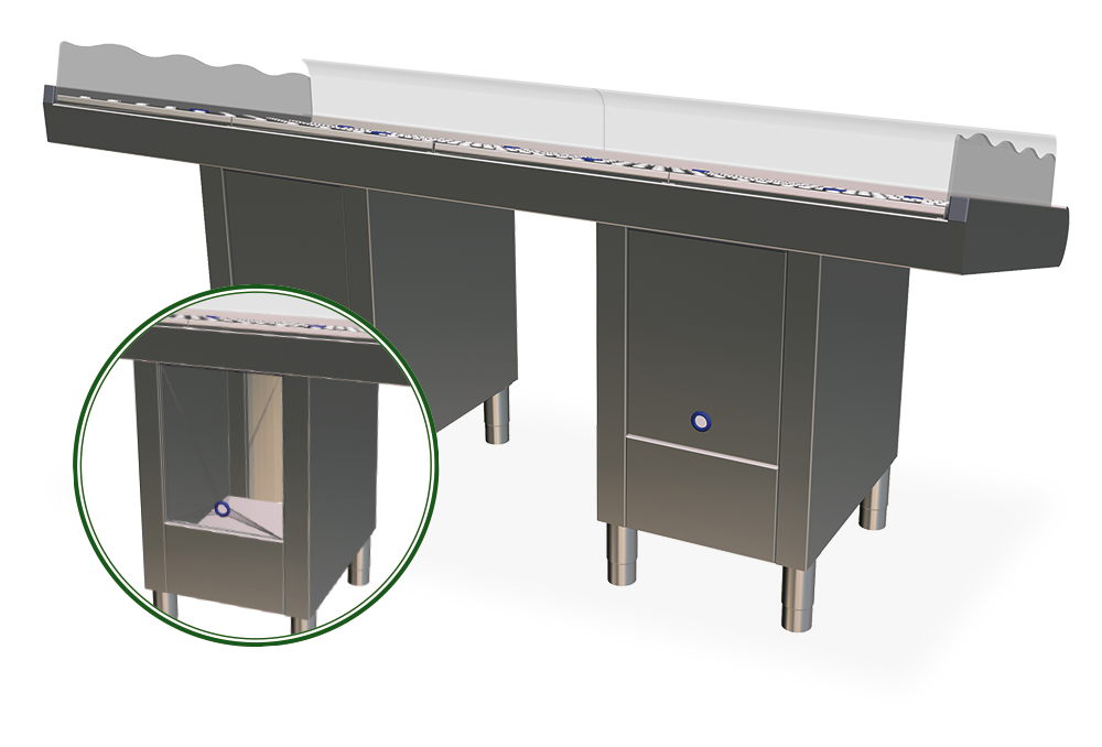  Mostrador de pescadería con soportes 