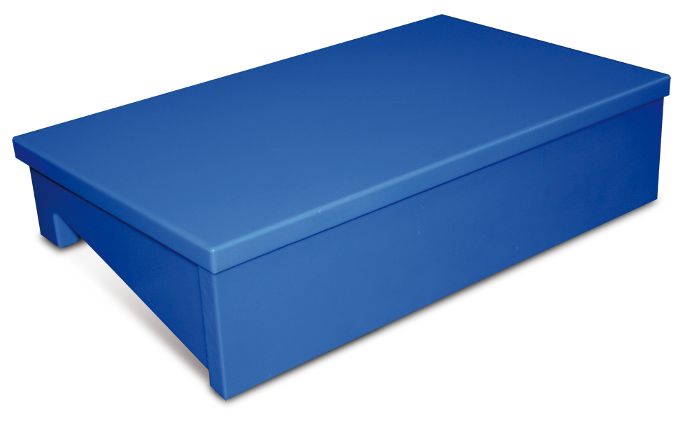 Tajo-expositor de fibra azul para mostrador de pescadería