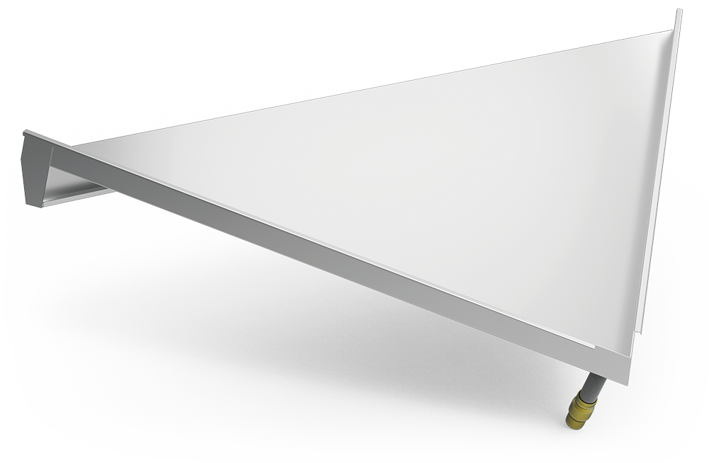  Unión en escuadra interior inox para mos tradores de pescadería  