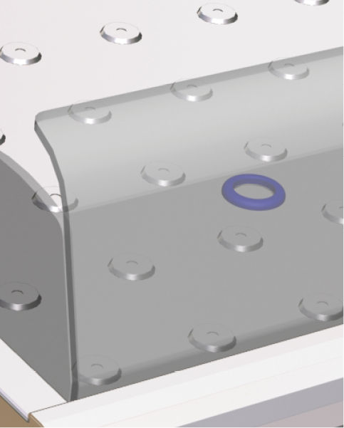 Frontal curvado transparente de 963 mm.