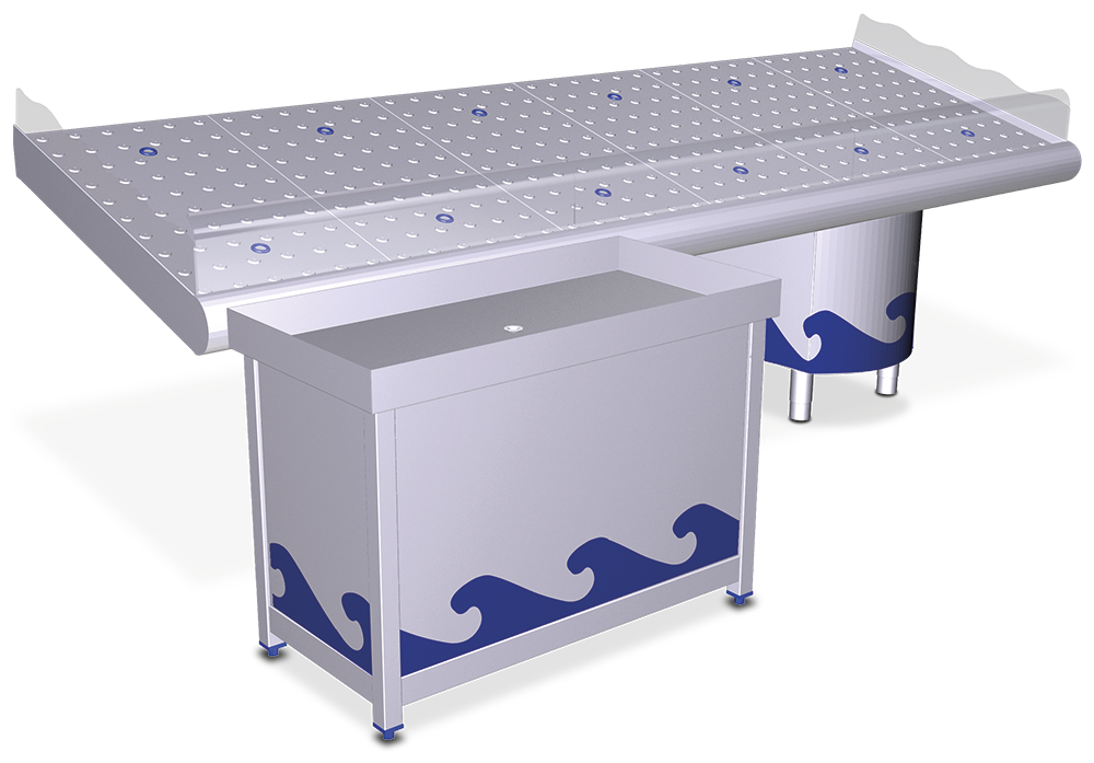  Mesa  para exposición de marisco 