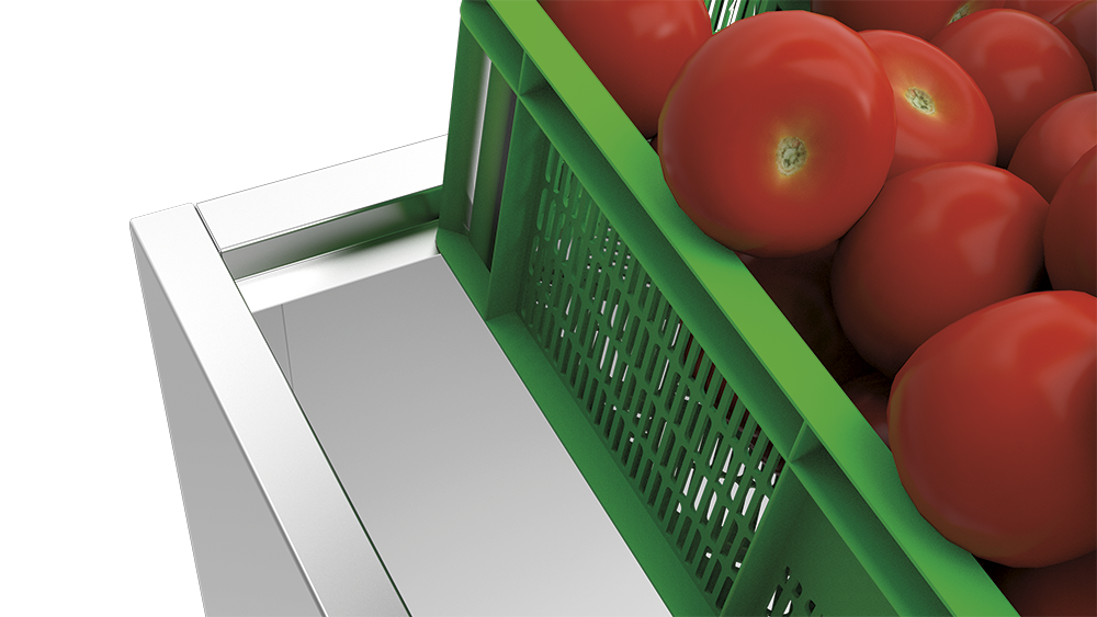  Expositor de frutas y verduras inox con ruedas 