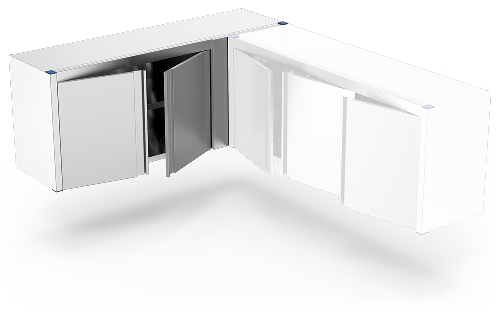 Armario de esquina derecha con puertas abatibles