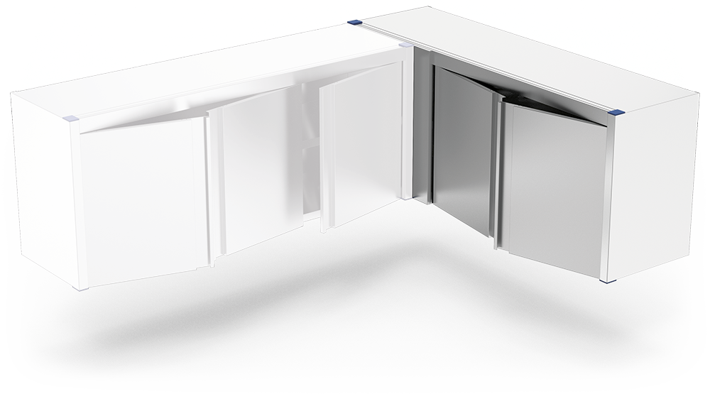 Armario de esquina izquierda con puertas abatibles
