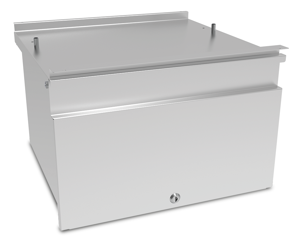  Cajón y tolva inox a acoplar por el cliente con tirador horizontal 