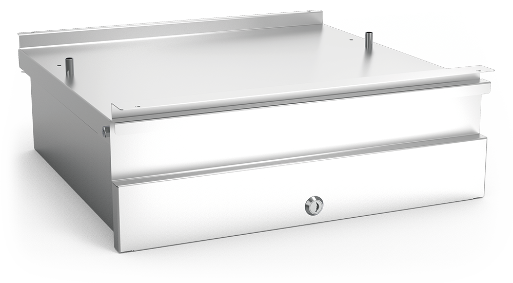  Cajón y tolva inox a acoplar por el cliente con tirador horizontal 