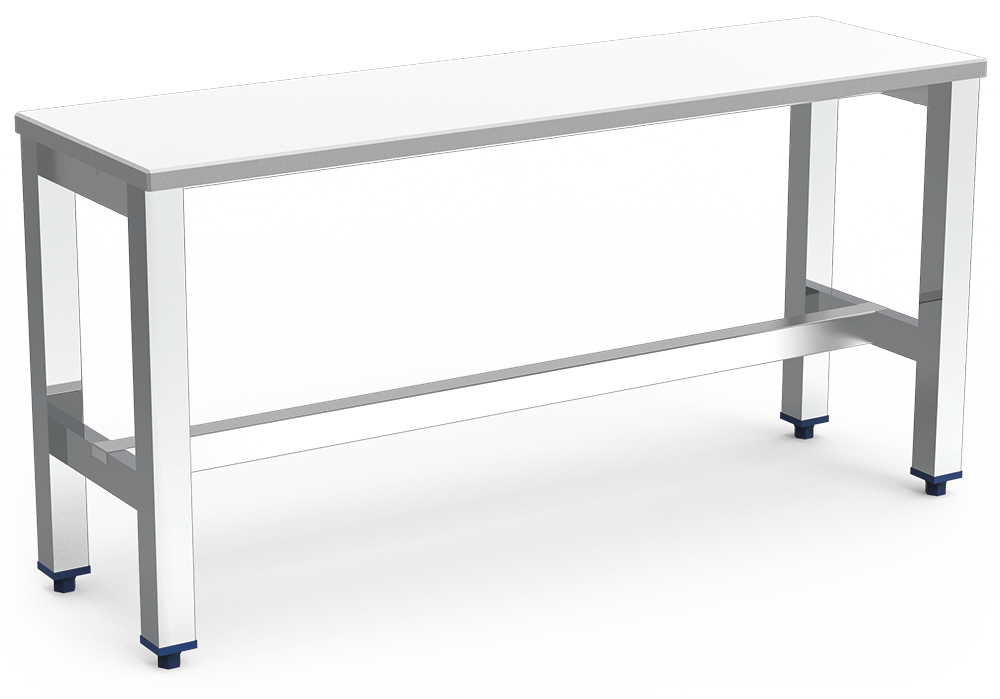 Banco de vestuario en acero inoxidable y polietileno