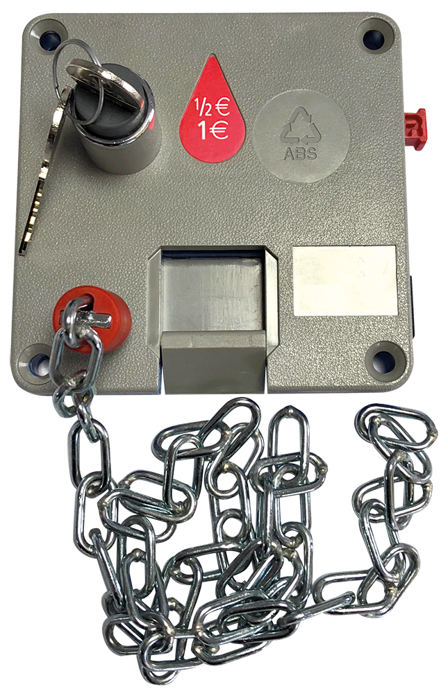  Cerradura con cadena para consigna de carros  