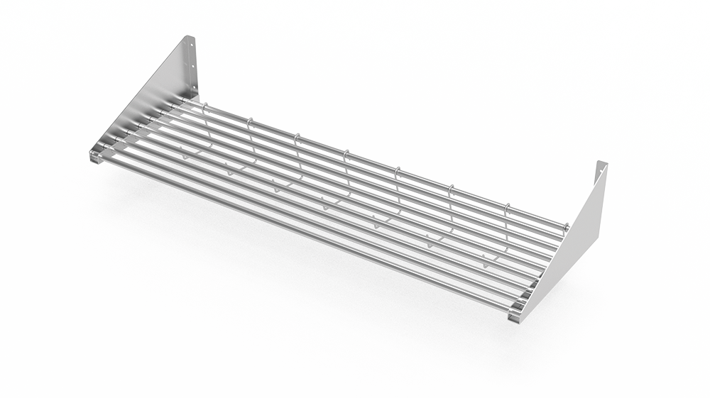 Estante mural inox porta-barquetas