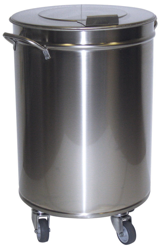 Contenedor inox con tapa y ruedas desmon tables