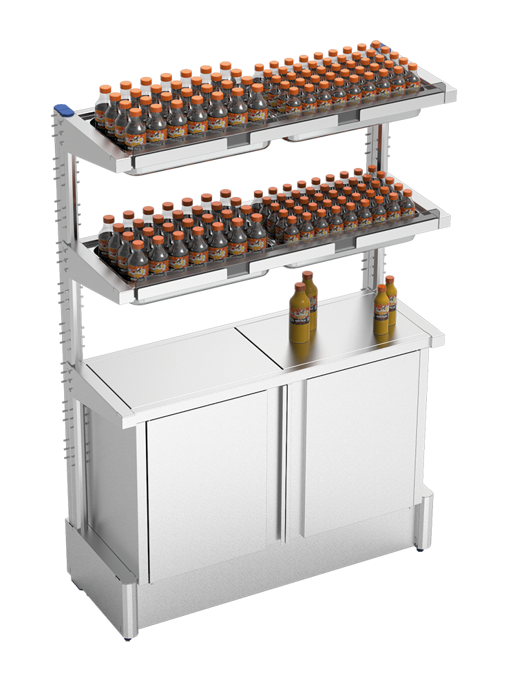  Estantería con armario para botellas de zumo 