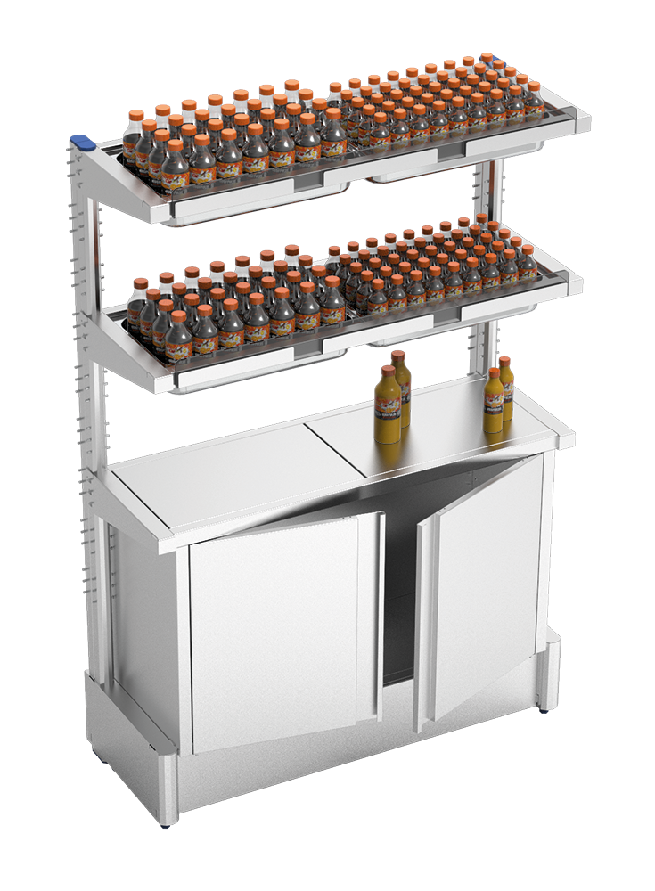  Estantería con armario para botellas de zumo 