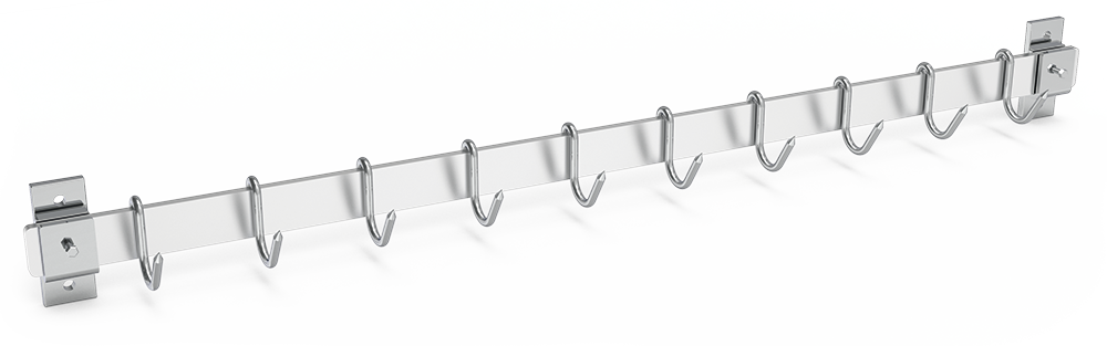 Barra mural con ganchos