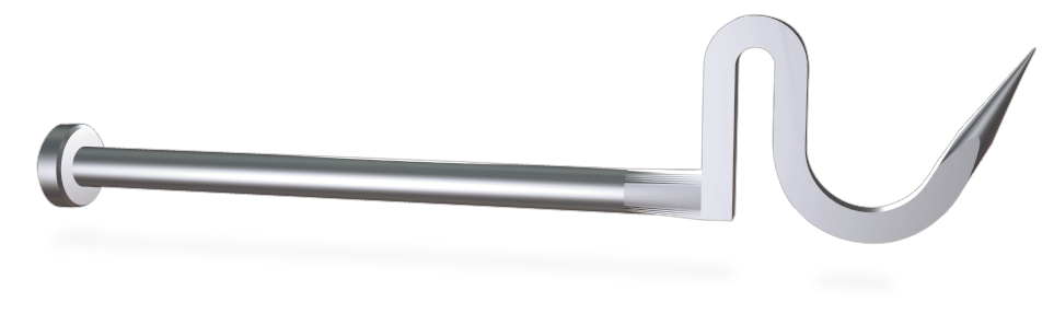 Gancho inox salchichero simple con gancho de cordero