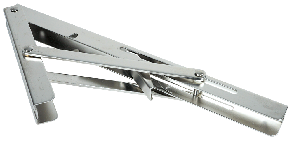 Cartela abatible inox para estantes murales