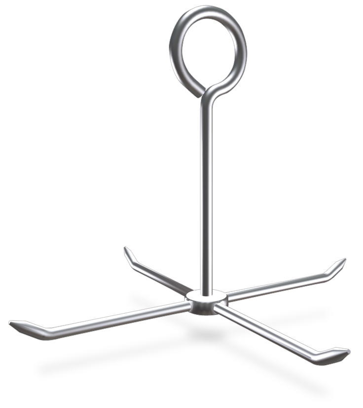 Gancho inox salchichero simple con gancho de cordero