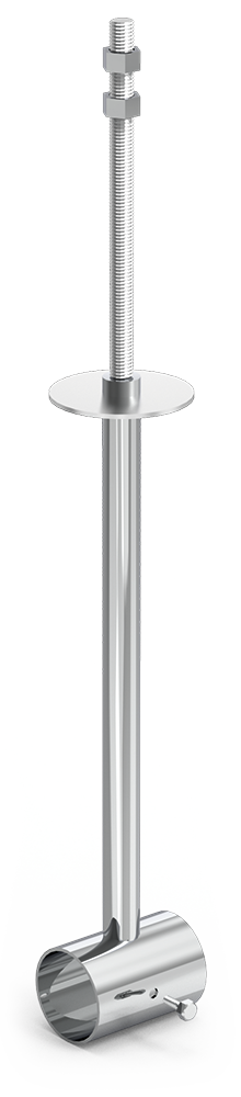  Tirantes de techo para tubo con varilla roscada
