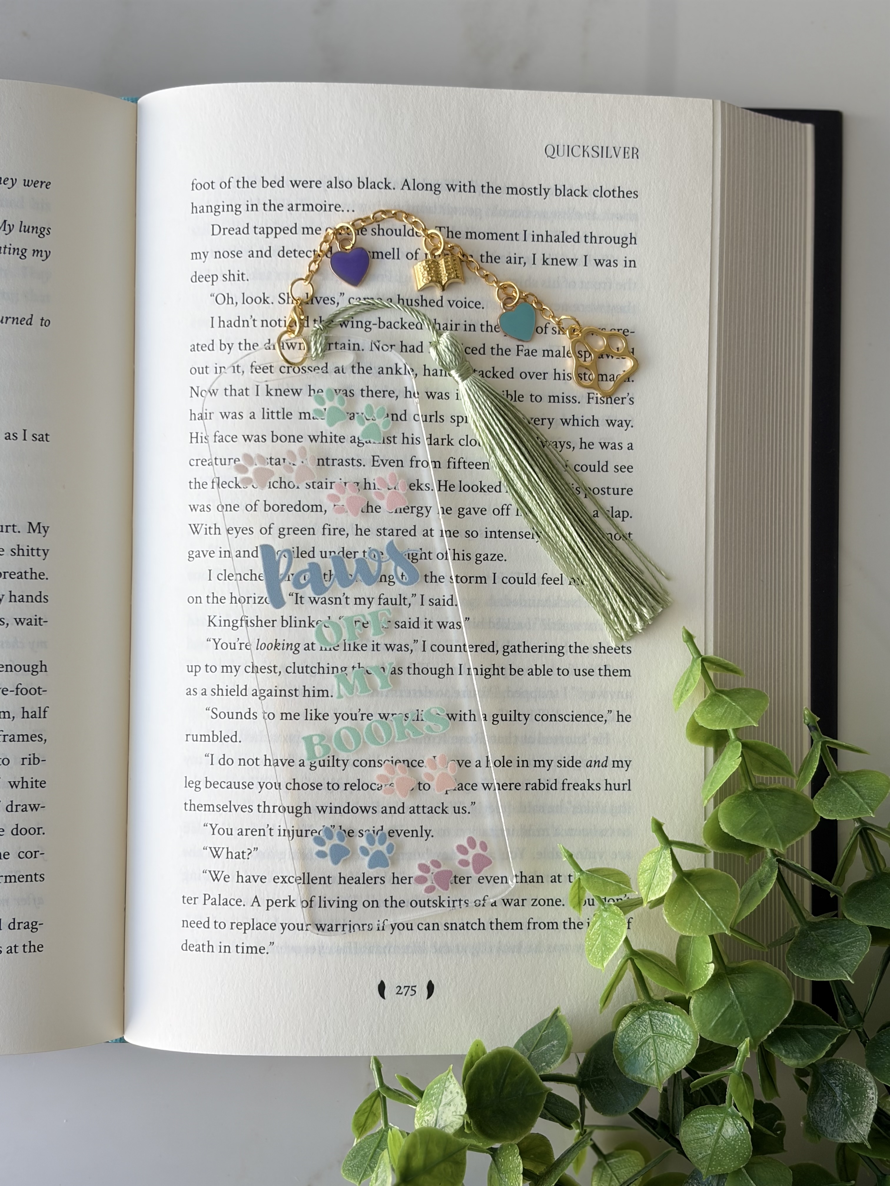 Paws Off My Book Acrylic Bookmark