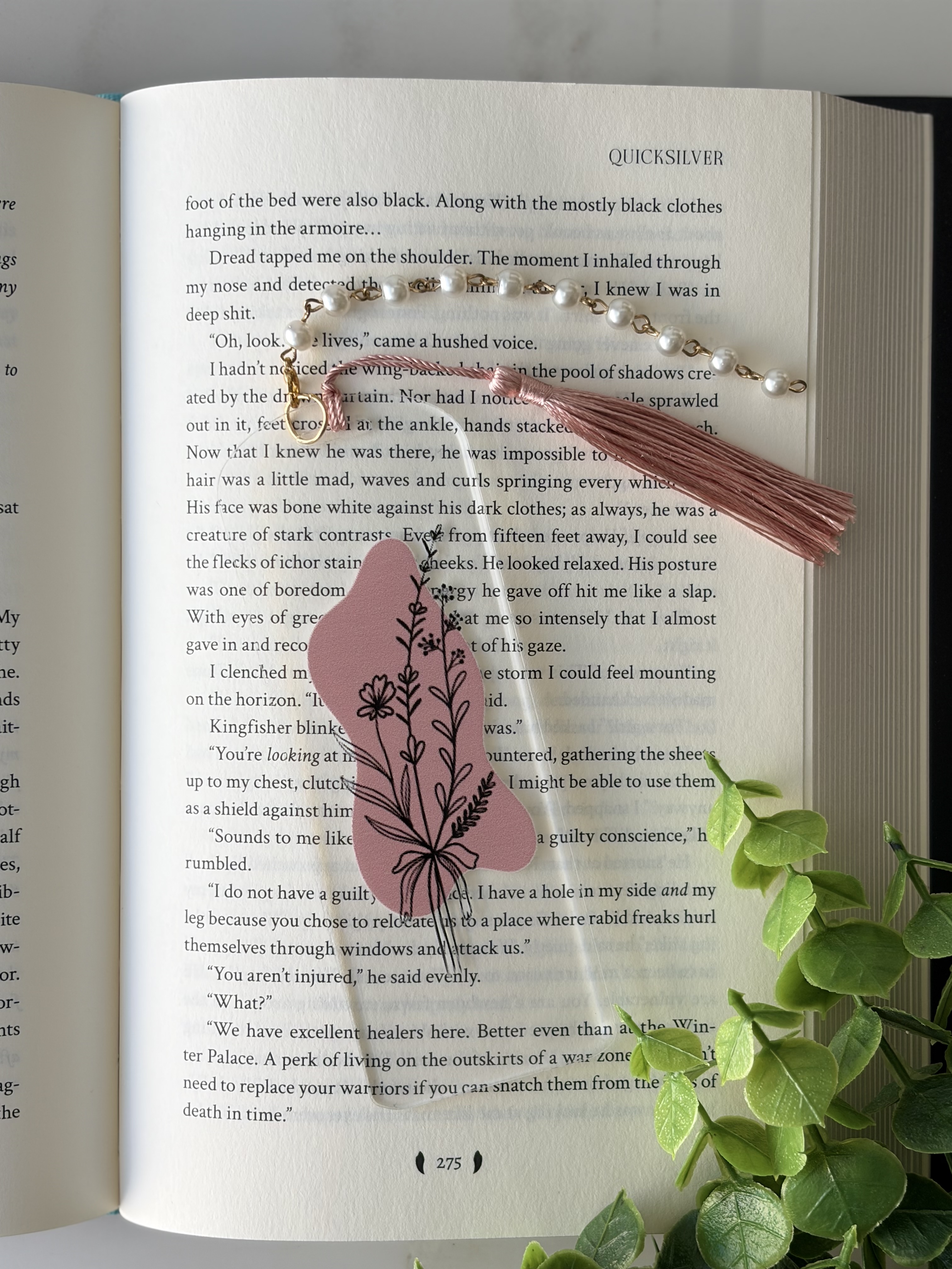 Elegant Flower Acrylic Bookmark