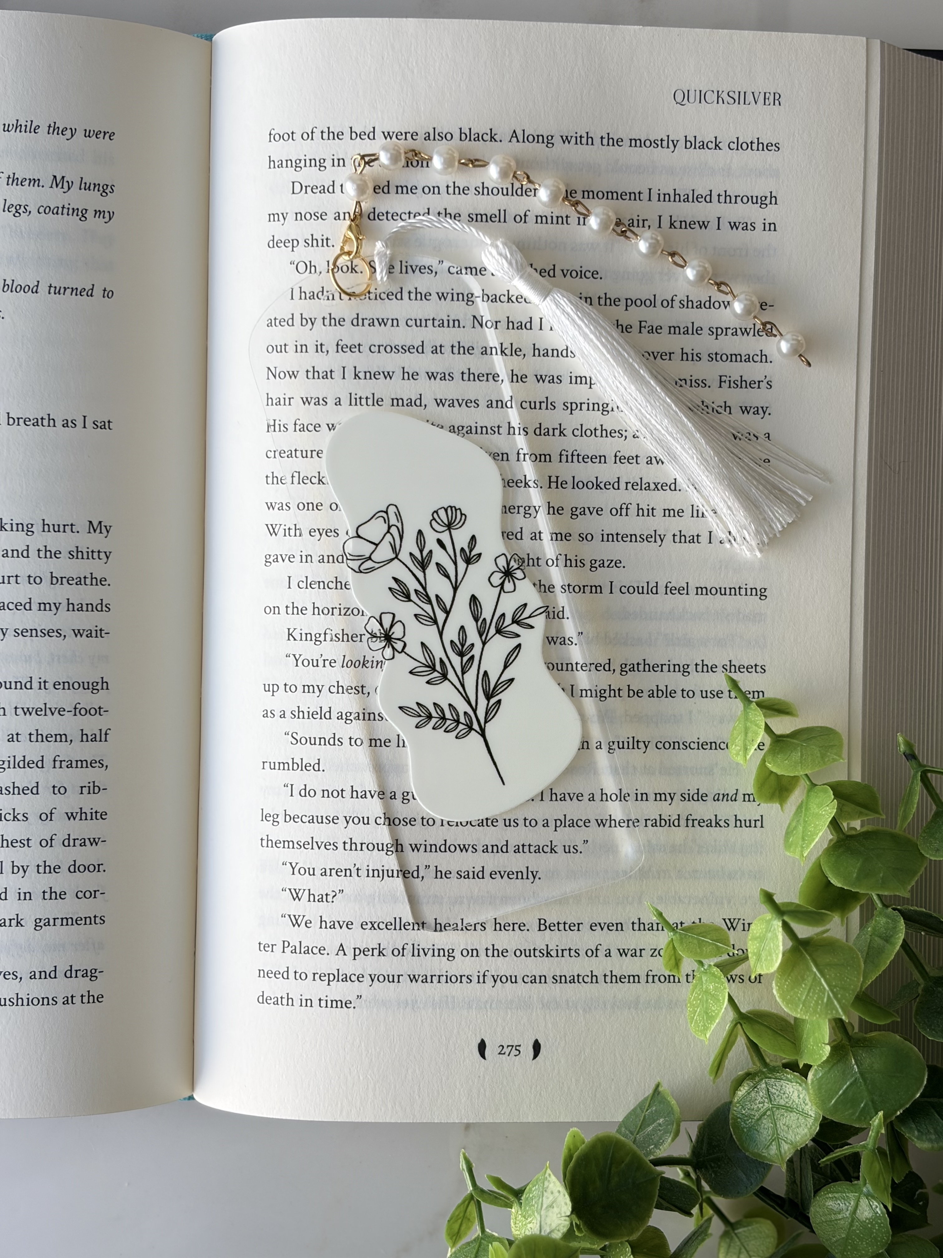Elegant Flower Acrylic Bookmark