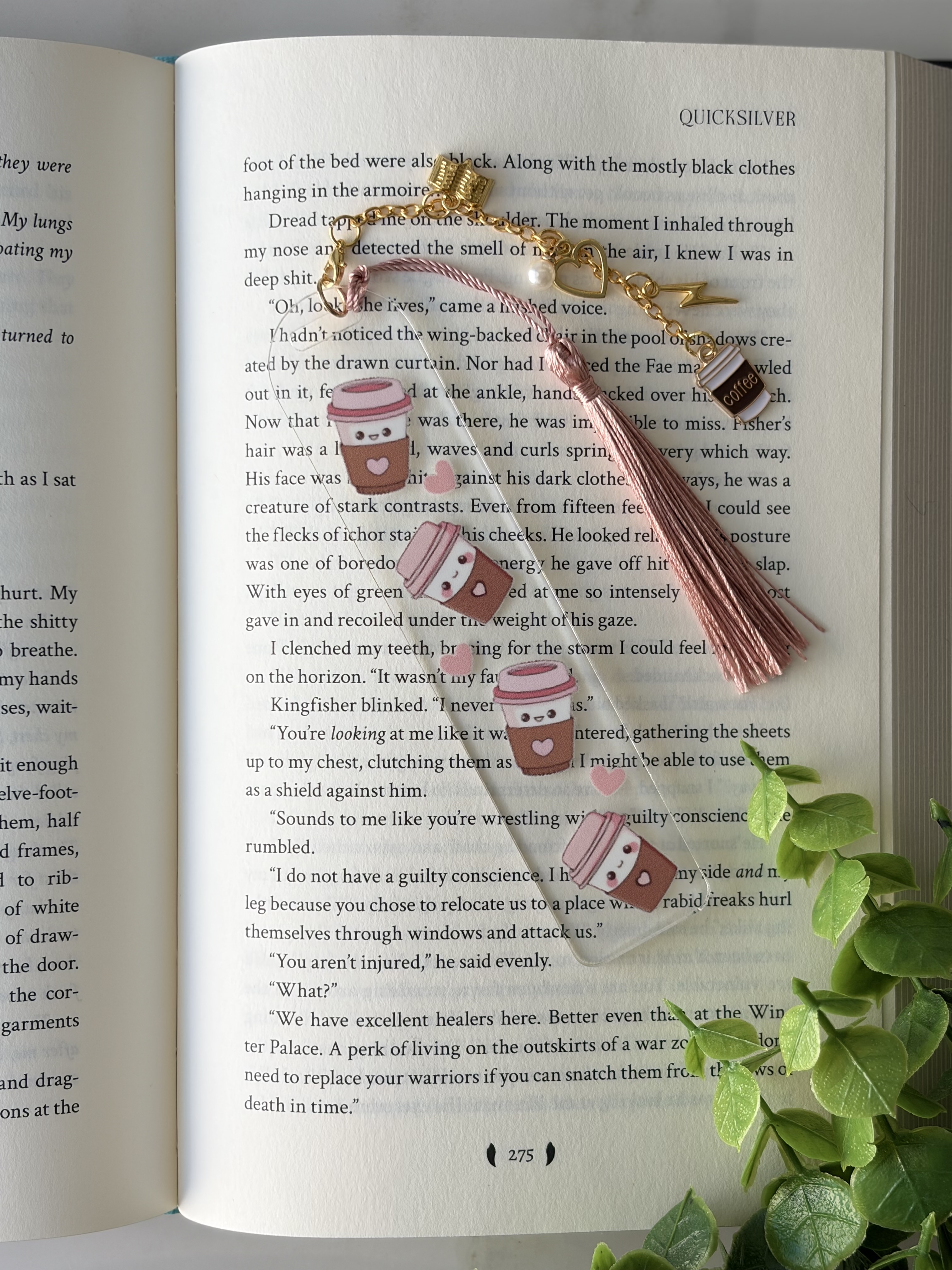 Cute Coffee Acrylic Bookmark