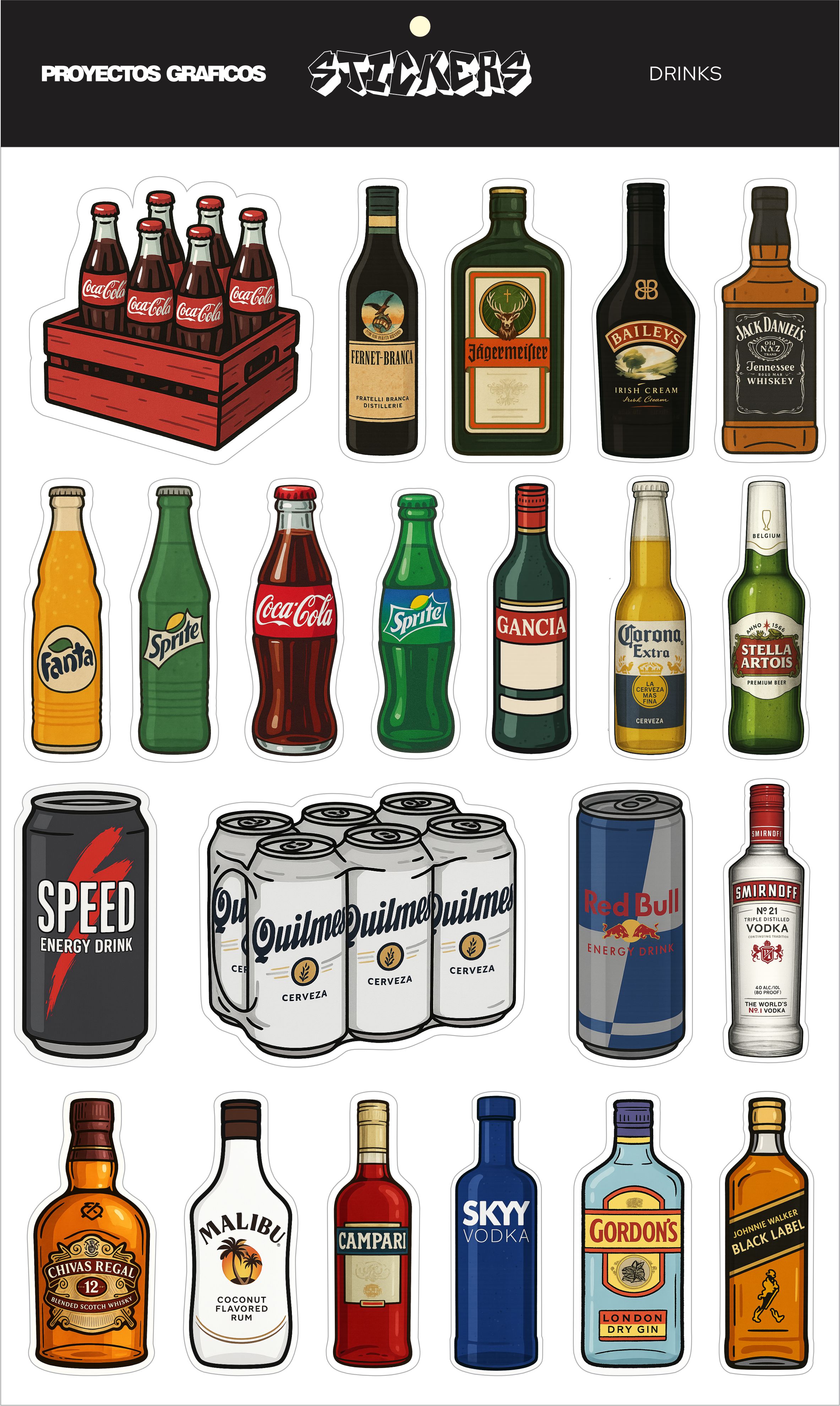 STICKERS - DRINKS