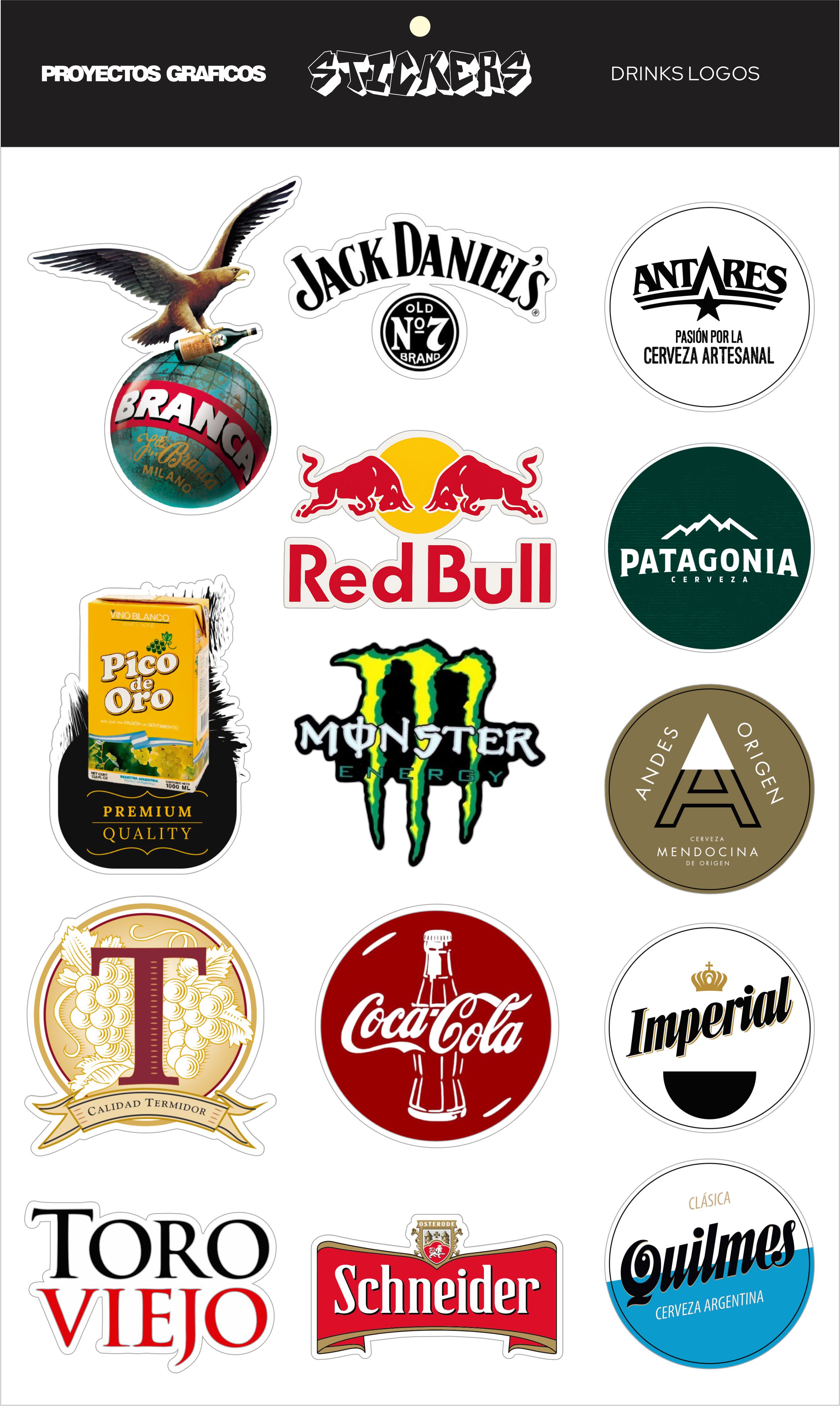 STICKERS - DRINKS LOGOS