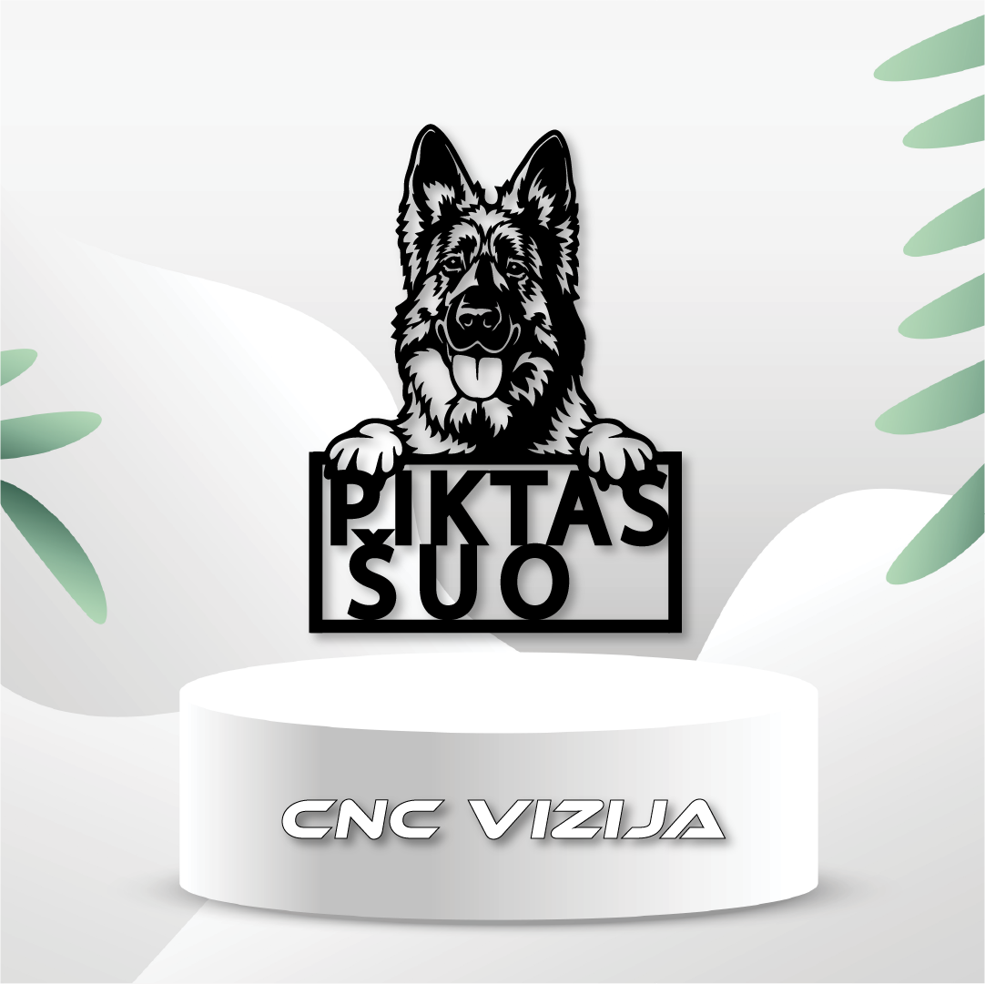 Įspėjamasis ženklas "Piktas šuo 1"