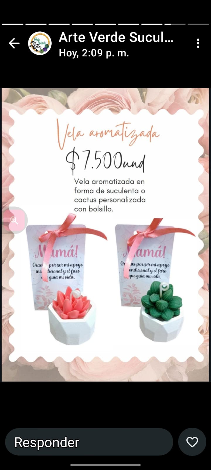 Vela aromatizada suculenta