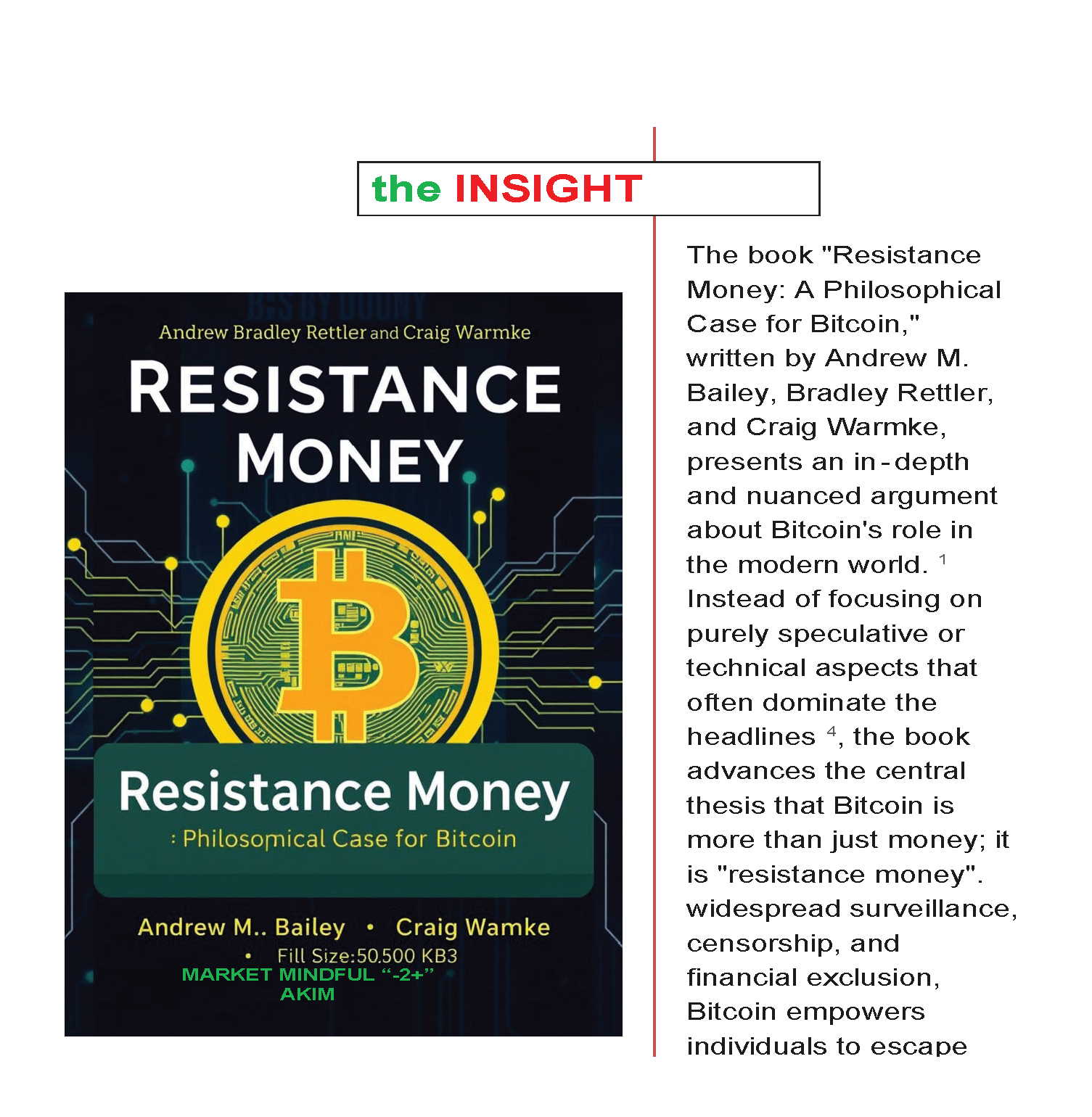 Resistance Money: A Philosophical Case for Bitcoin," written by Andrew M. Bailey, Bradley Rettler, and Craig Warmke