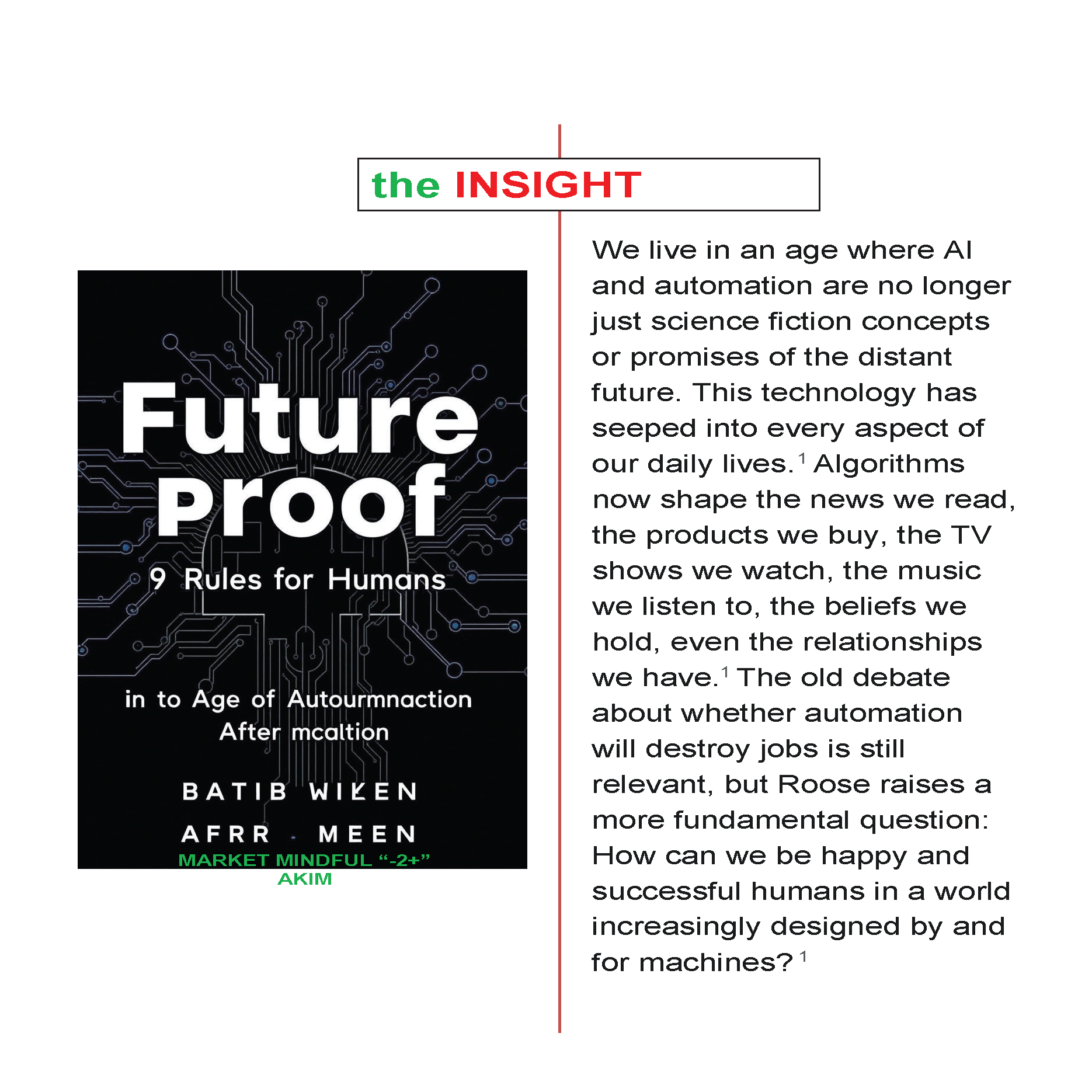 Futureproof: 9 Rules for Humans in the Age of Automation" by Kevin Roose