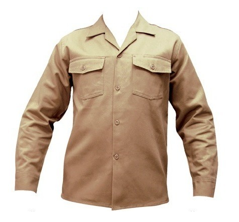 Camisa en drill caqui