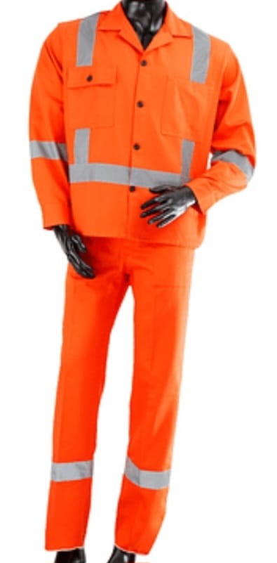 Overol 2 piezas en drill color naranja