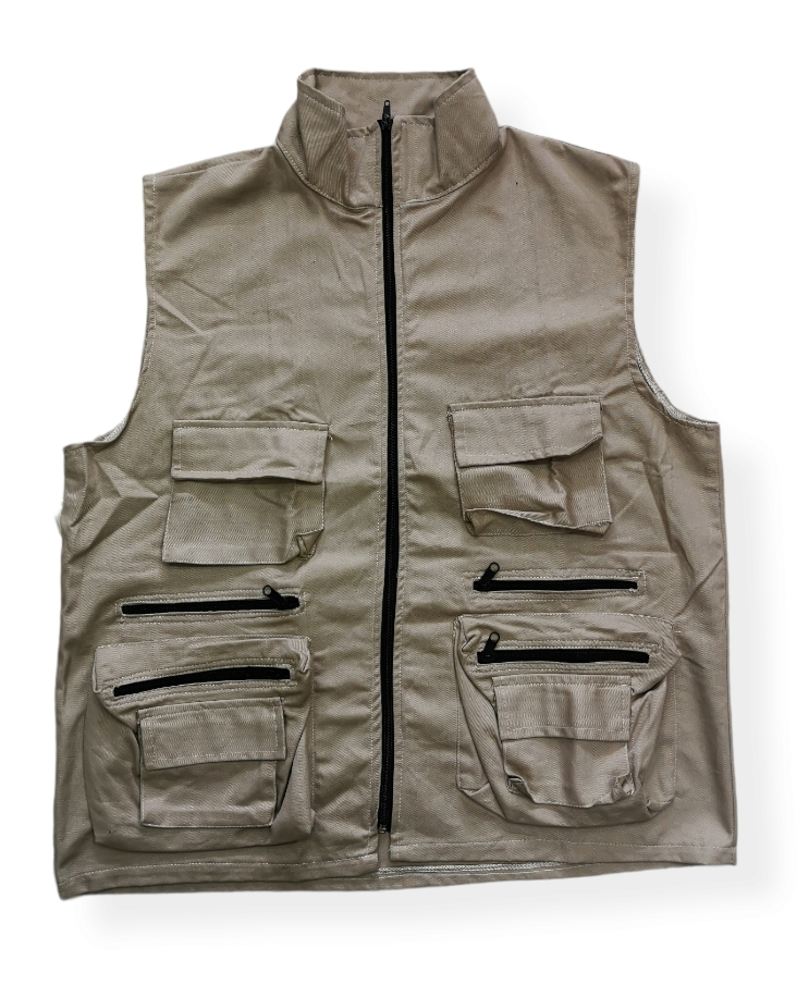 Chaleco en Drill cuello sport - 6 bolsillos