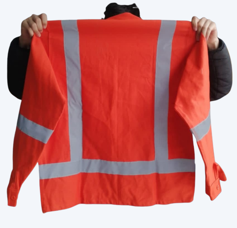 Camisa en Drill Naranja con cinta reflectivo