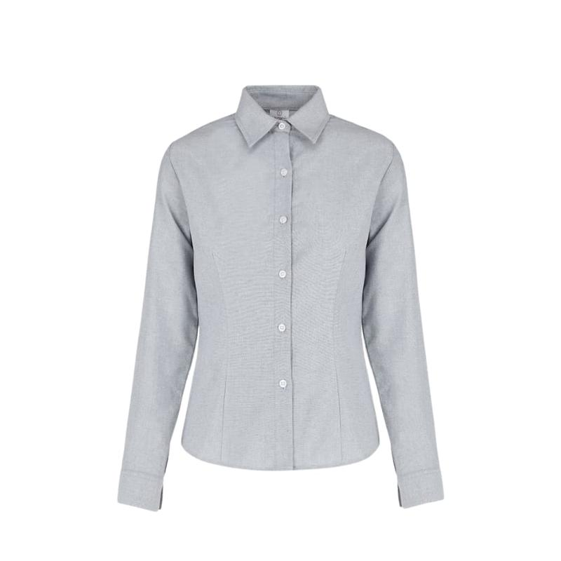 Blusa manga larga Oxford poli-algodón
