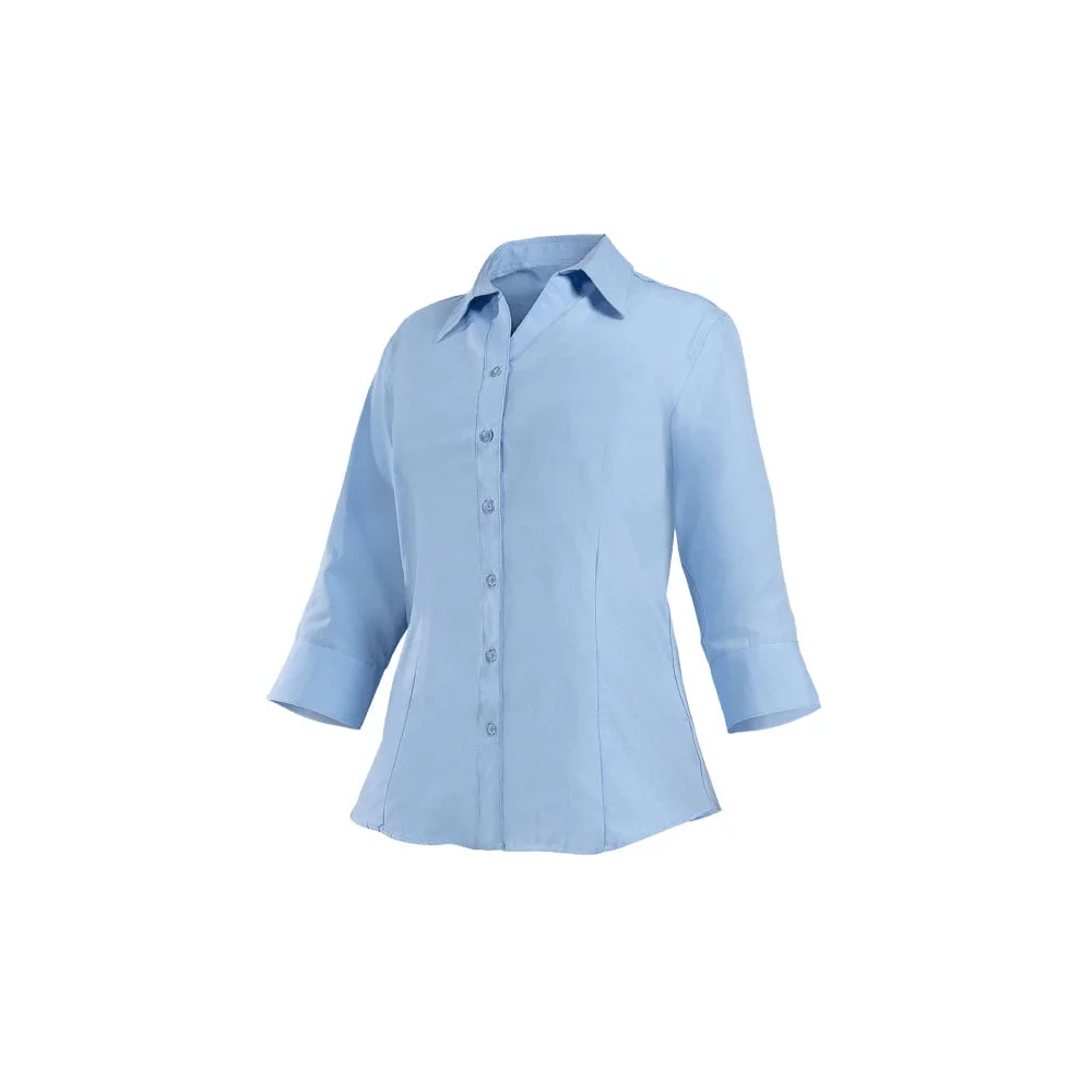 blusa manga 3/4 en Oxford poli-algodón