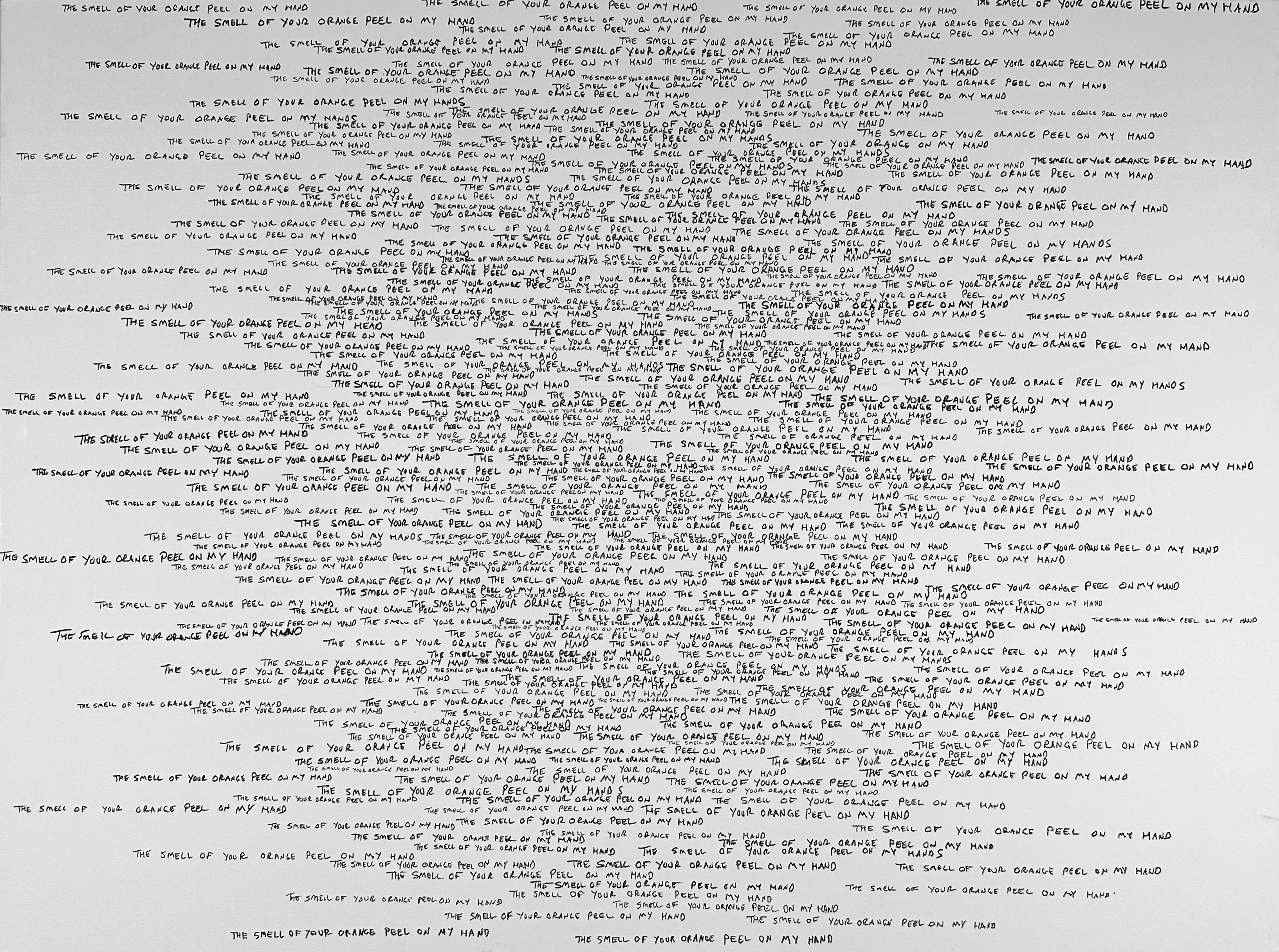 "the smell of your orange peel on my hand" by Brent Showalter