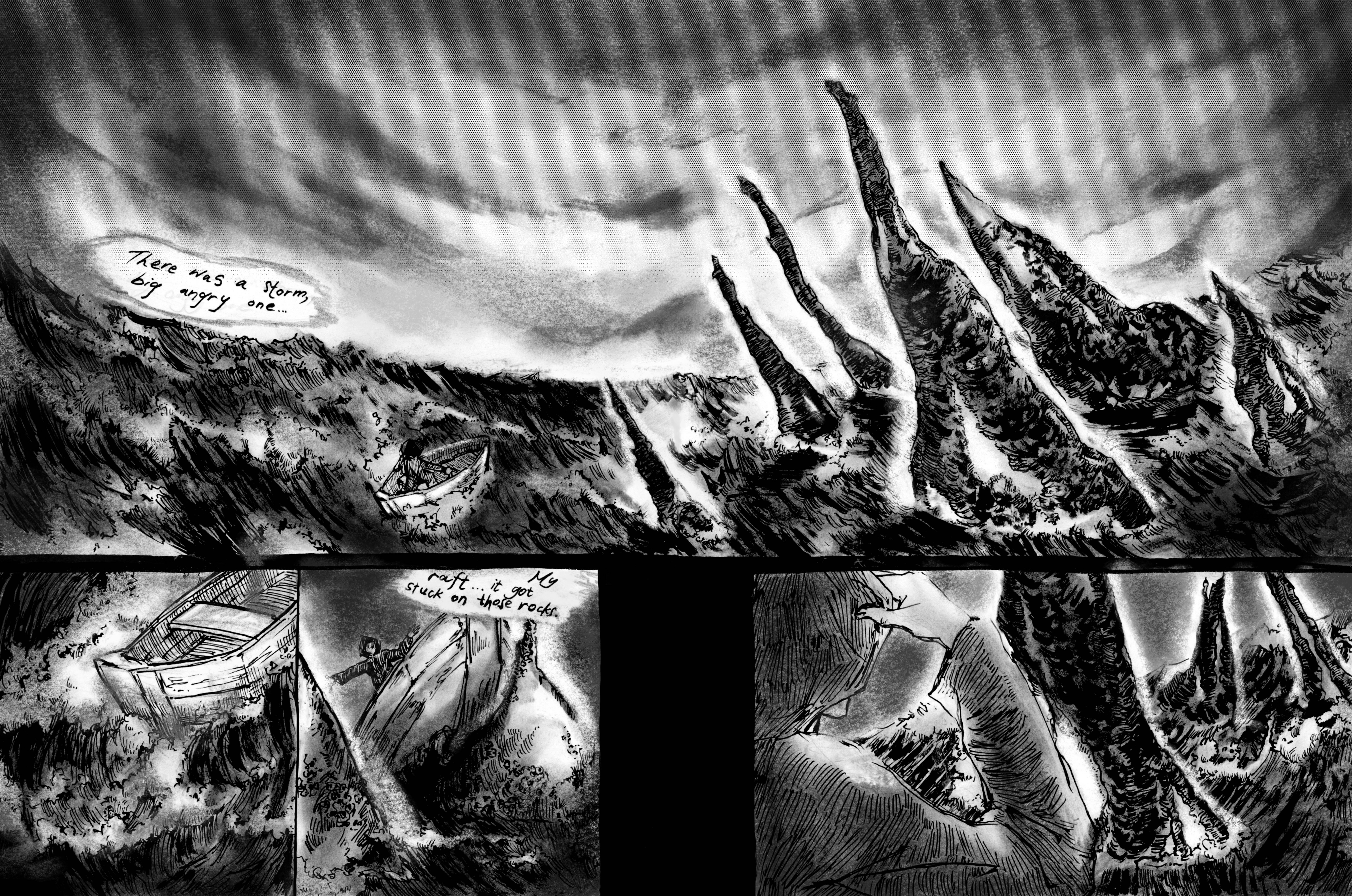 "Man and the Rock" by Magdalene Ma