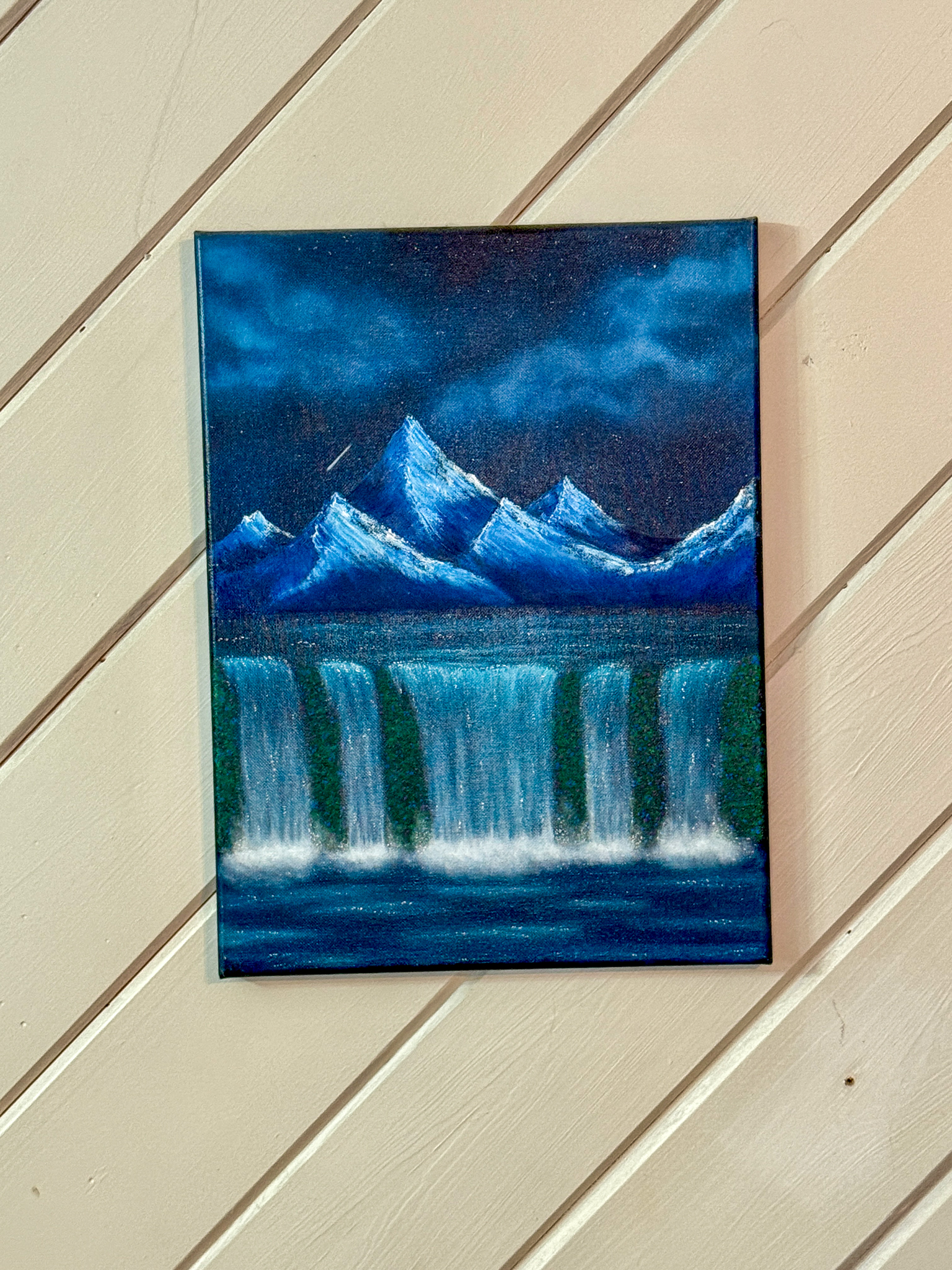 Mountain Waterfall Painting