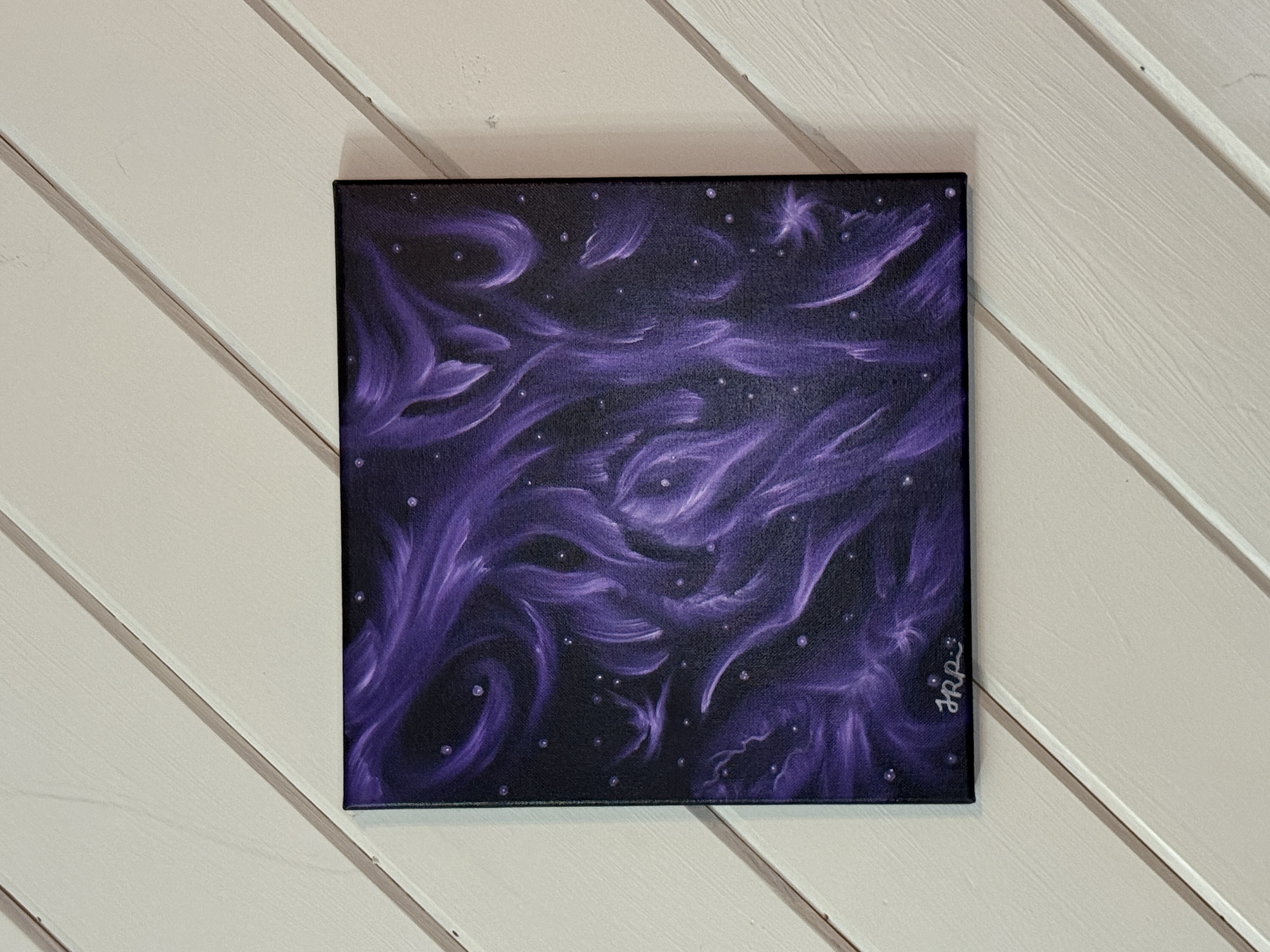 Abstract Purple Oil Painting