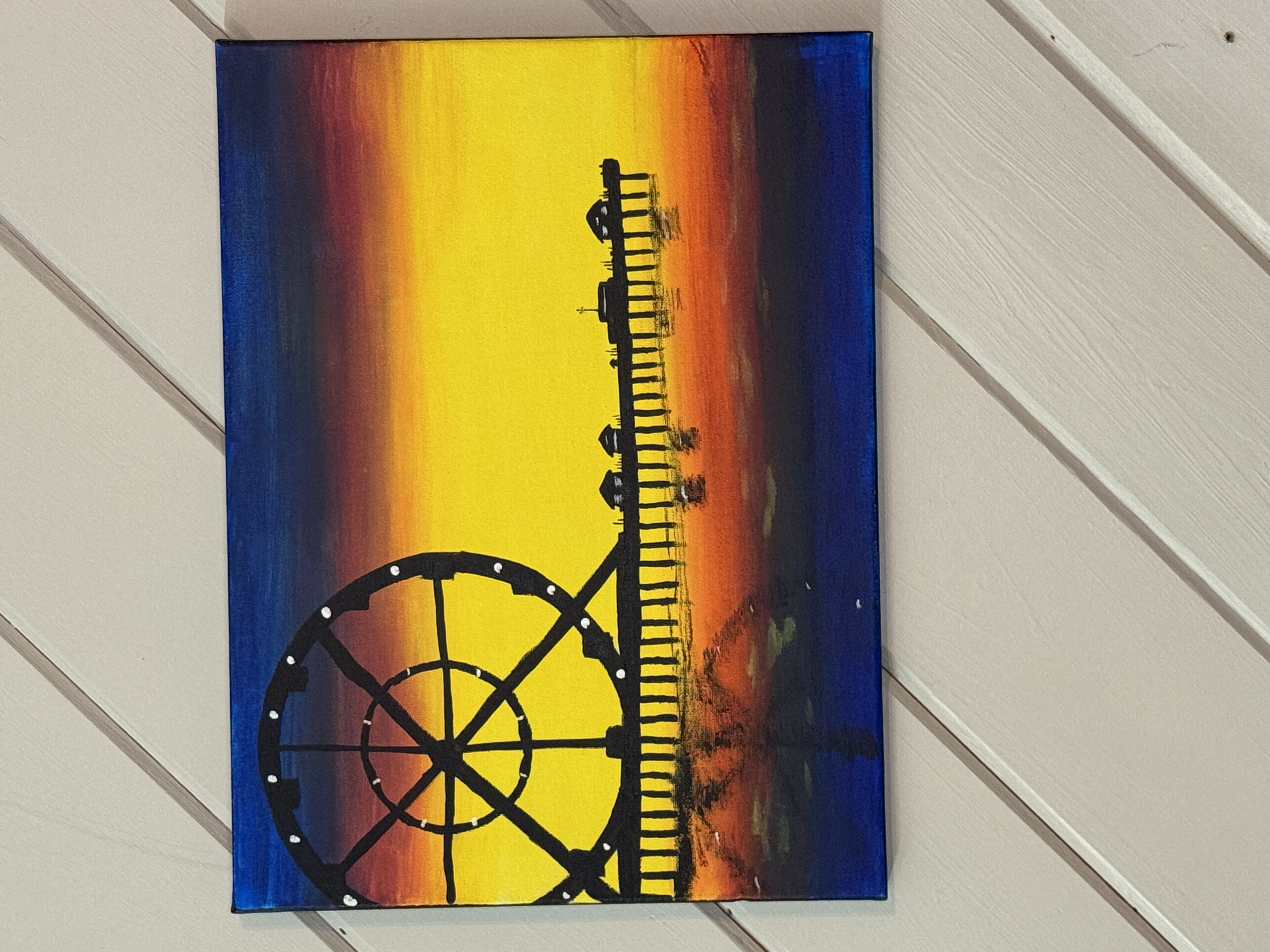 Sunset Ferris Wheel Painting