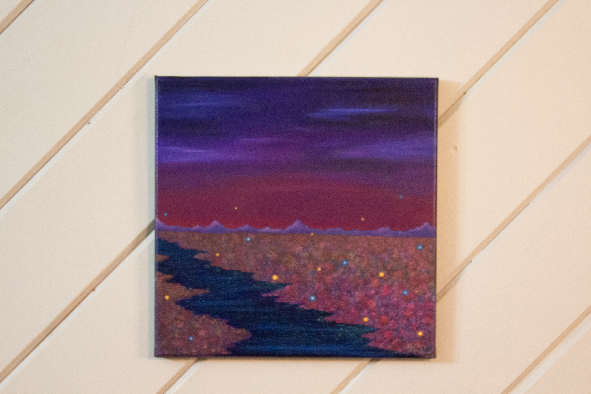 Abstract Mountain Landscape Oil Painting