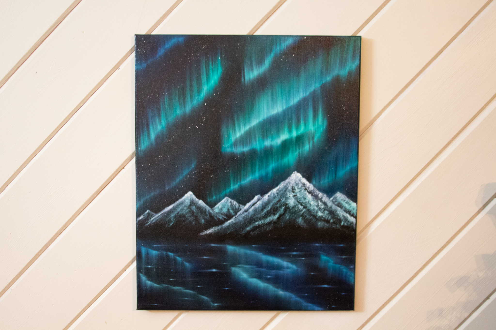 Mountain Aurora 1 - Oil Painting