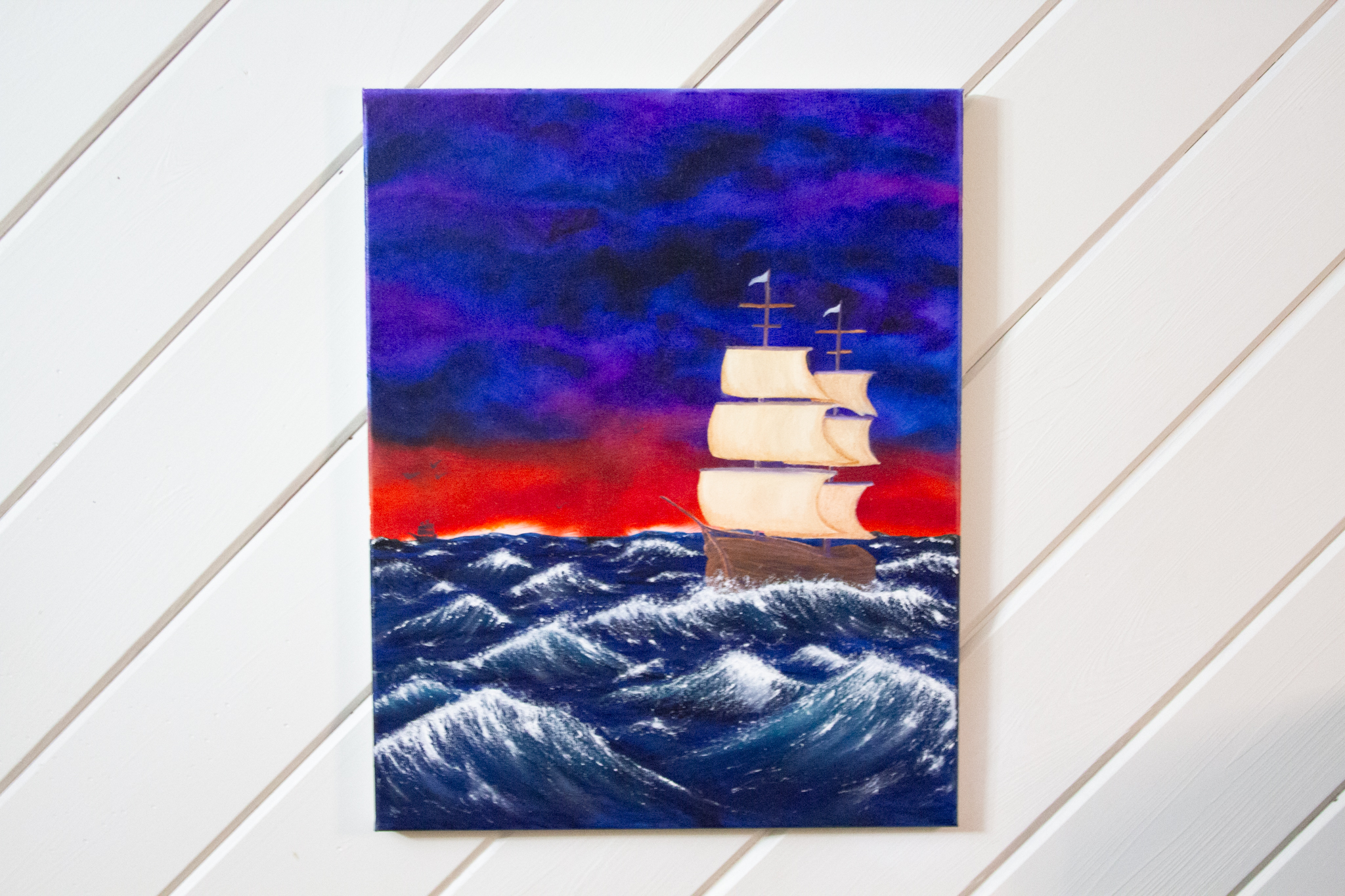 Ship on Rough Seas Oil Painting