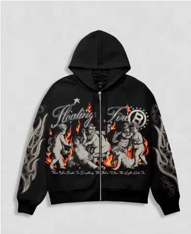 Graphic Zip-Up Hoodie