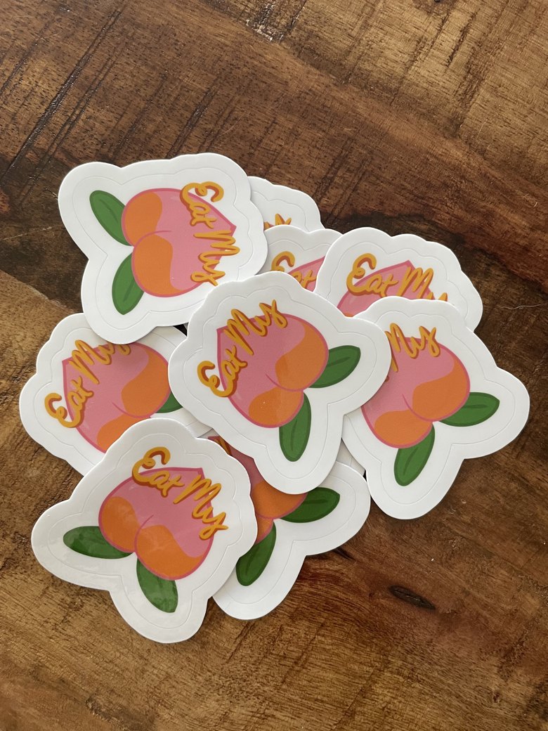 Eat My Peach Sticker