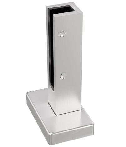 EXPOAS DUAL End Clamp Silver & Matte Finish for 1/2" - 9/16" Glass 