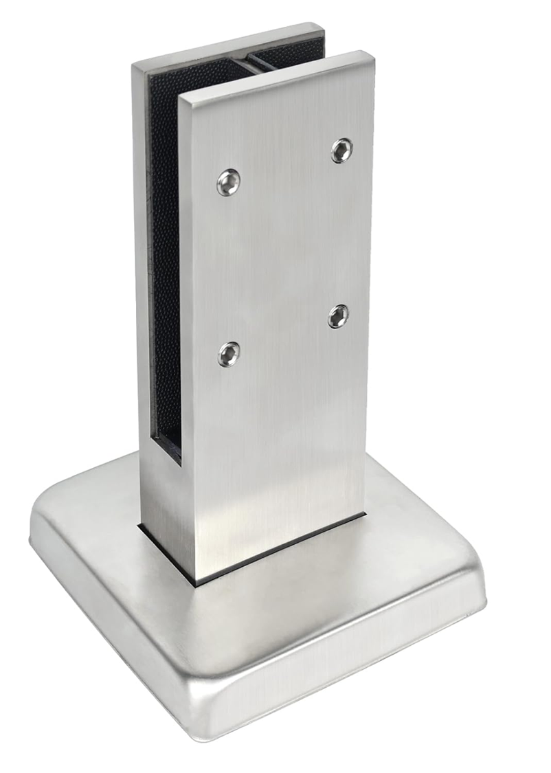 EXPOAS DUAL Middle Clamp Silver & Matte Finish for 1/2" - 9/16" Glass 