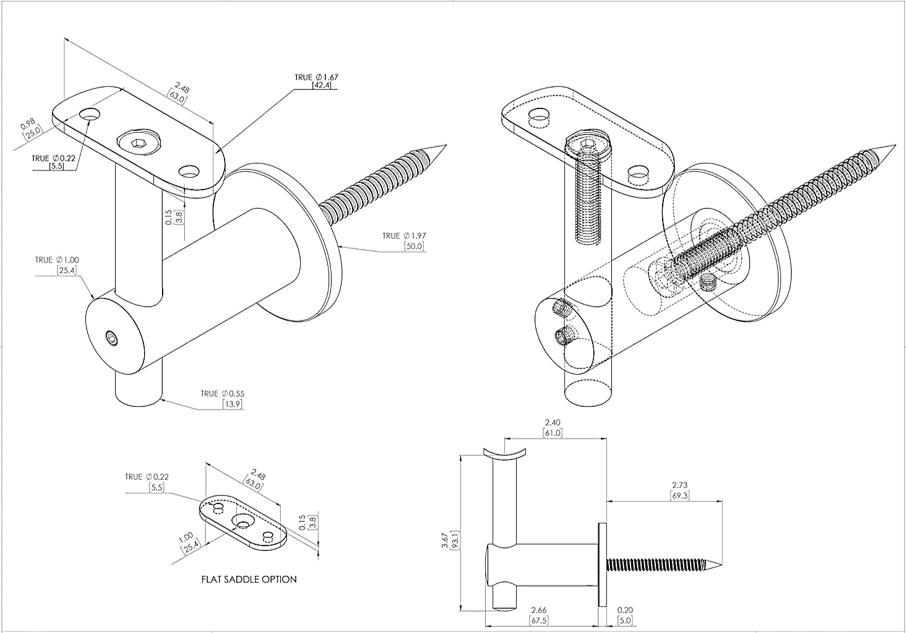 EXPOAS Wall-Mounted Handrail Bracket